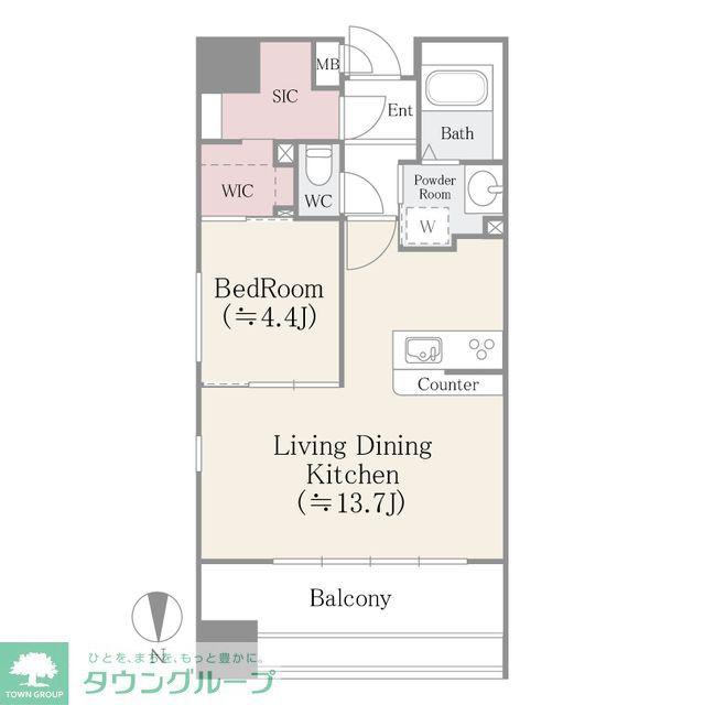 クレアールフレスカ(1LDK/8階)の間取り写真
