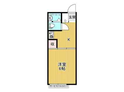 クレールハサマ(1K/1階)の間取り写真