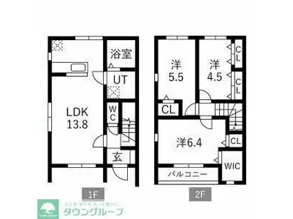 GRAND TERRACE 野々下(3LDK/1階)の間取り写真