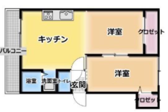 クレール・ド・ボタン(1LDK/4階)の間取り写真