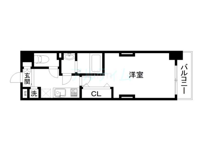 LUXE京都西大路(1K/4階)の間取り写真