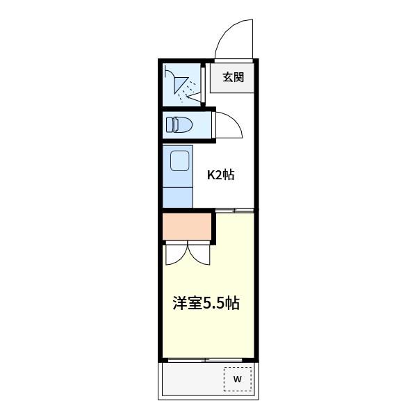 小嶋ハイツ(1K/2階)の間取り写真