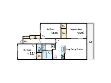 ダイアパレス船堀(3LDK/3階)の間取り写真