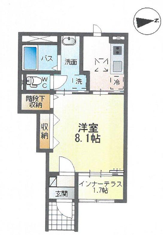 アラ・ミゾン(1LDK/1階)の間取り写真