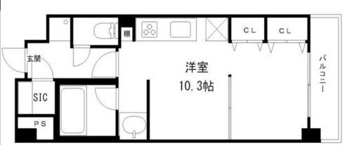 KDX堺筋本町レジデンス(ワンルーム/7階)の間取り写真
