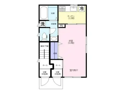 CUBIC PLACE笹塚5(1K/1階)の間取り写真