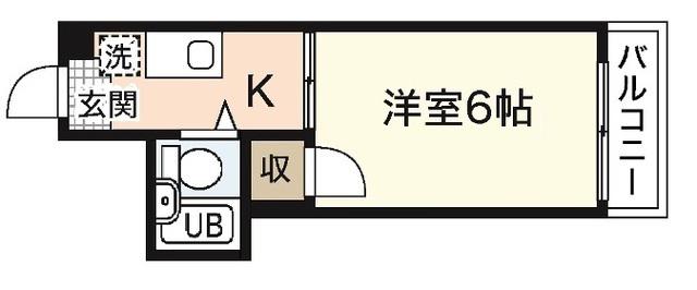 ウイング五日市駅前 B棟(1K/5階)の間取り写真