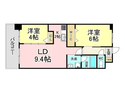 コンダクトレジデンスTOKURIKI(2LDK/2階)の間取り写真