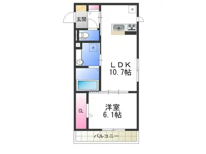 D-ROOM IZUMI(1LDK/2階)の間取り写真
