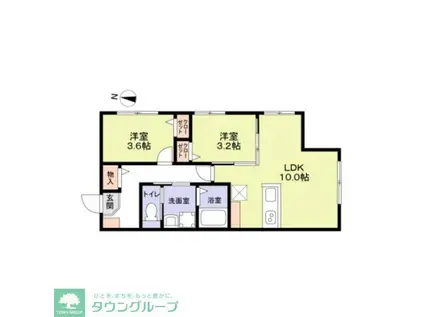 リザーブ北綾瀬(2LDK/3階)の間取り写真