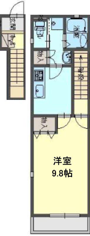 REIWACOURT(1K/2階)の間取り写真