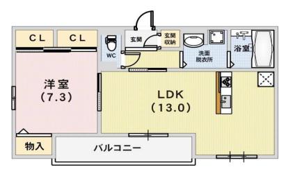 BIANCA垂水(1LDK/1階)の間取り写真