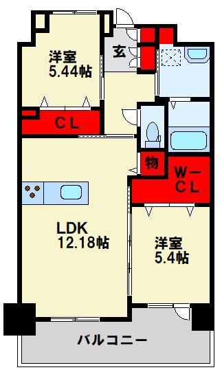 LEGEND157(2LDK/6階)の間取り写真