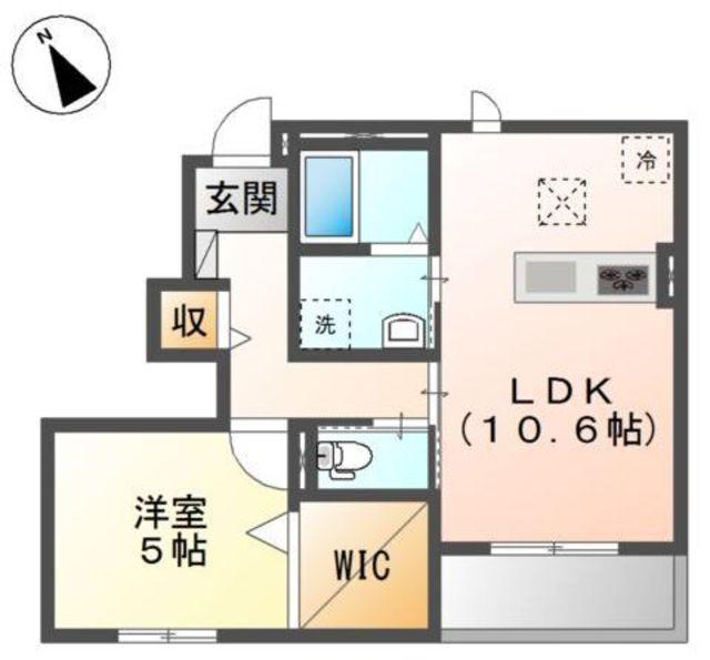 ラフェリア(1LDK/1階)の間取り写真