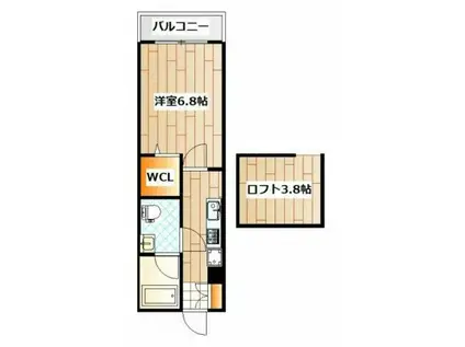 クレドメゾン吉祥寺(1K/2階)の間取り写真