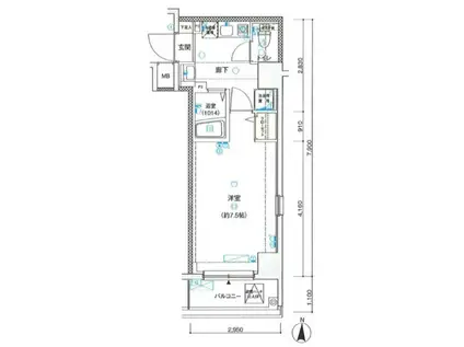 レガスタ両国(1K/5階)の間取り写真