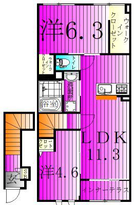 ノイエプルーシア(2LDK/2階)の間取り写真