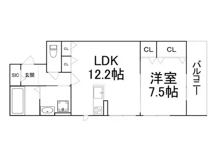 CASA PINO SOLO(1LDK/3階)の間取り写真