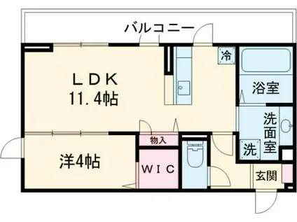 イーストプレイス須屋(1LDK/2階)の間取り写真