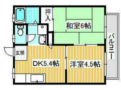 グレースハイツ宮田(2DK/2階)の間取り写真