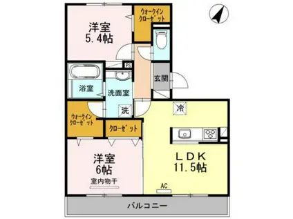 ココハウス高須壱番館(2LDK/3階)の間取り写真