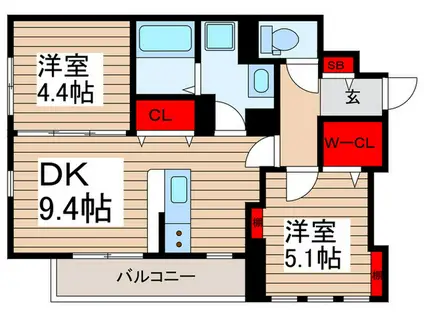 LA・FELICE(2LDK/1階)の間取り写真