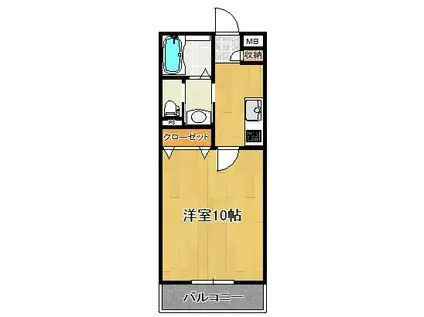 BUENA関屋大川前(1K/2階)の間取り写真