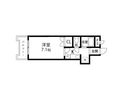 レジデンス佐々木(1K/4階)の間取り写真