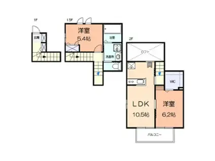 メゾン プルミエール(2LDK/2階)の間取り写真