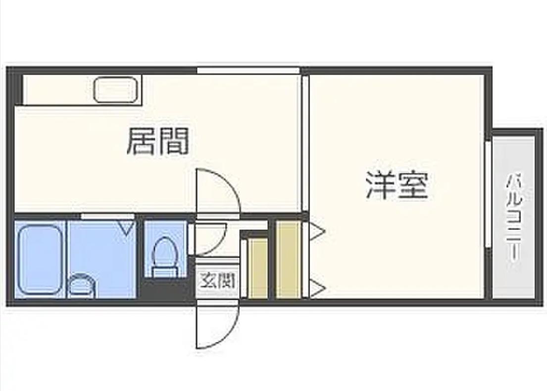 シティハイムユニゾン21(1DK/2階)の間取り写真