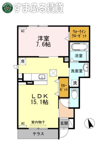 メゾンMINAMI(1LDK/1階)の間取り写真