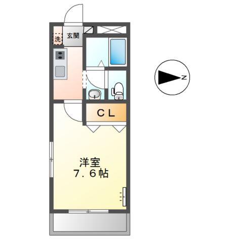 サンエポック(1K/2階)の間取り写真