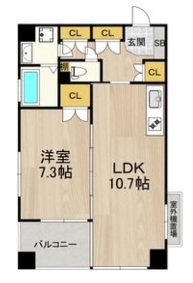 K・H・E(1LDK/5階)の間取り写真