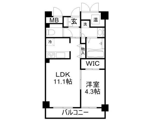 クラインガルテン八幡町(1LDK/2階)の間取り写真