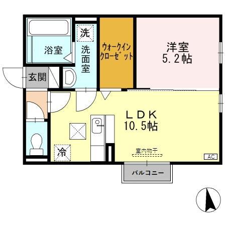 セジュール・ルーブル(1LDK/1階)の間取り写真