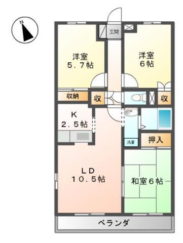 グレースヴィラ(3LDK/1階)の間取り写真
