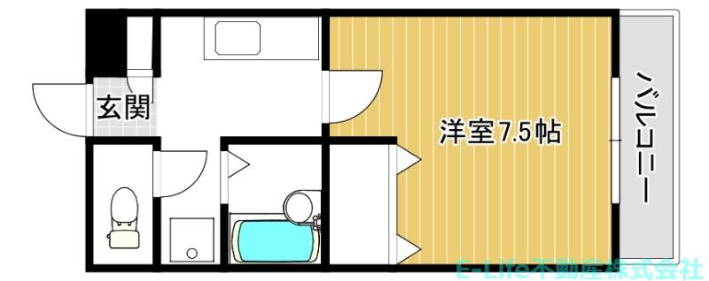 プラッツ・S・月出(1K/2階)の間取り写真