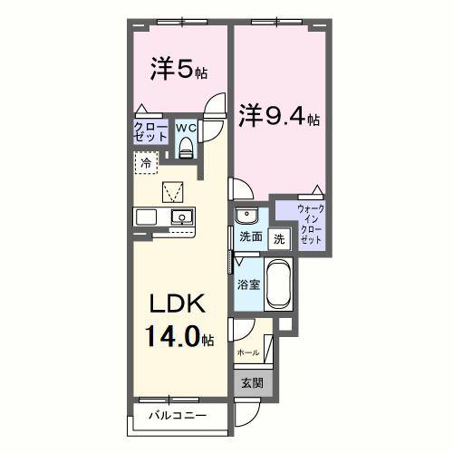 レジデンス・アスナロ(2LDK/1階)の間取り写真