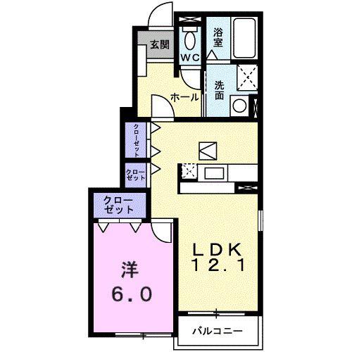 ＪＲ予讃線 伊予和気駅 徒歩21分 2階建 築20年(1LDK/1階)の間取り写真