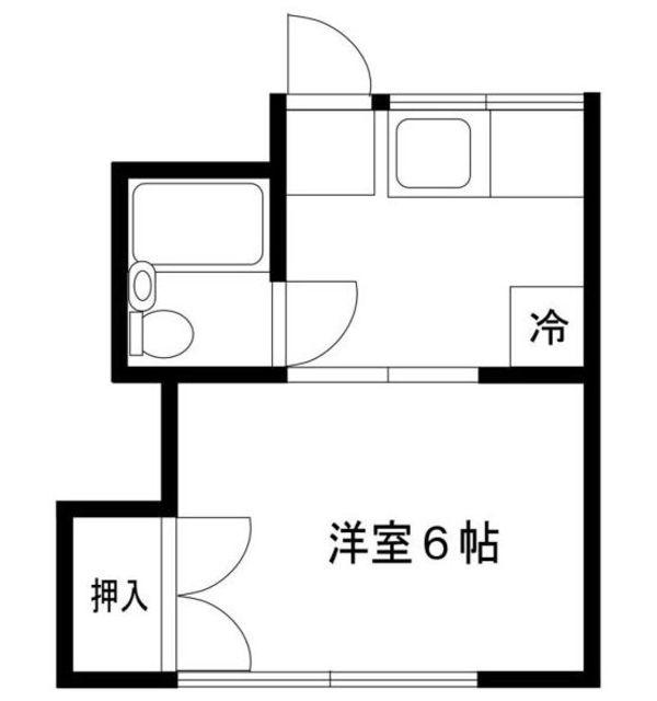 松林コーポ2号棟(1K/1階)の間取り写真