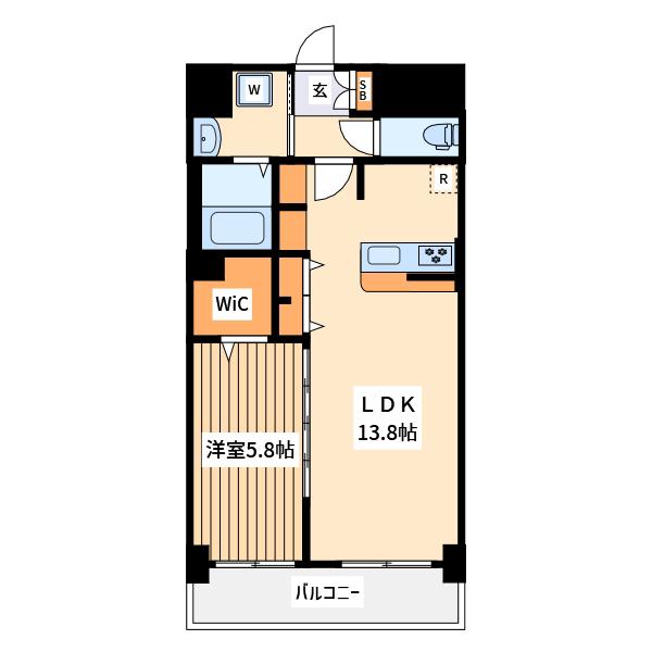 ルミナス溝の口(1LDK/1階)の間取り写真
