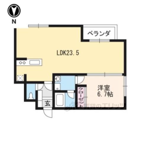 BELCASA(1LDK/3階)の間取り写真