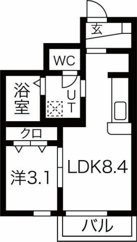 FOLUNAI(1LDK/1階)の間取り写真