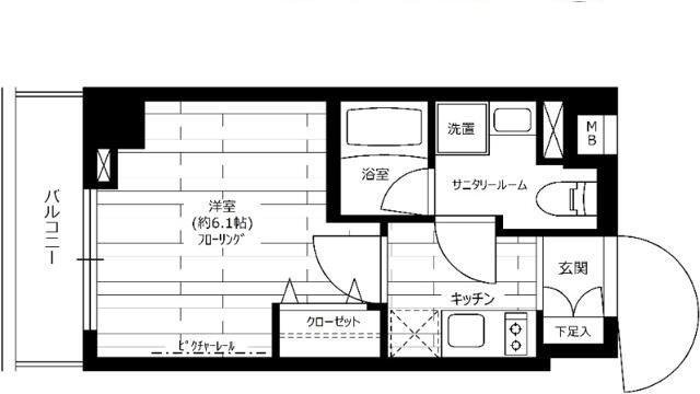 ステージグランデ八王子(1K/3階)の間取り写真