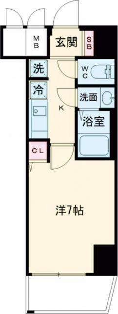 クレストタップ神戸湊町ノアール(1K/3階)の間取り写真