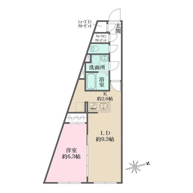 グローリオシェルト杉並方南町(1LDK/3階)の間取り写真