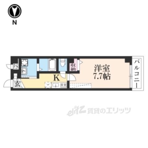 プルミエ千本寺之内(1K/5階)の間取り写真