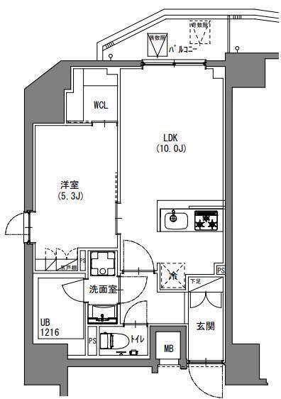 S-RESIDENCE新宿御苑(1LDK/2階)の間取り写真