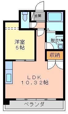クロノス庄口公園(1LDK/2階)の間取り写真