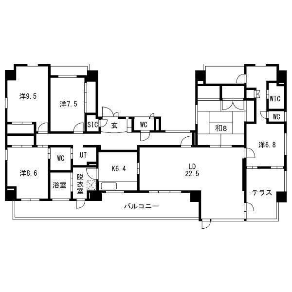 SEIZAN COURT(5LDK/5階)の間取り写真